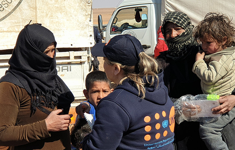 UNFPA brought critical reproductive health supplies to resident of the settlement, where conditions are dire. © UN in Syria