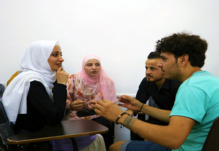 Muhammad together with 25 trainees participated in a training about the interactive theater and educating peers in Deir-Ez-Zor.