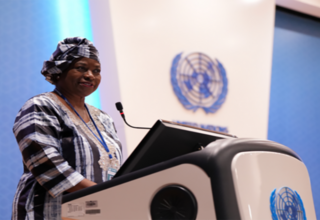 Dr Natalia Kanem, delivering her opening remarks during the 6th Regional Review of the #ICPD in the Arab region ©UNFPA ASRO