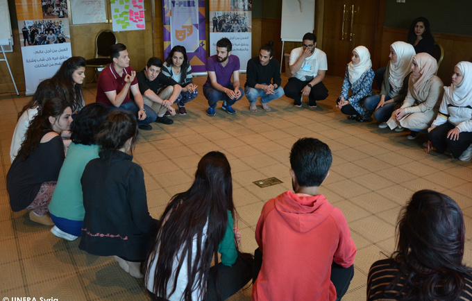 Engaging 24 young people on interactive theater techniques for young people organized by UNFPA.