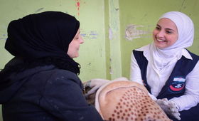 The mobile team of ASSL NGO in Aleppo provided support to Sawsan & her baby for a safe delivery.