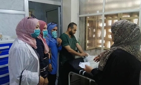 Health workers provide information and care the Daraa National Hospital © UNFPA/SFPA