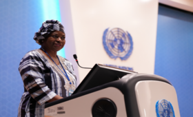Dr Natalia Kanem, delivering her opening remarks during the 6th Regional Review of the #ICPD in the Arab region ©UNFPA ASRO