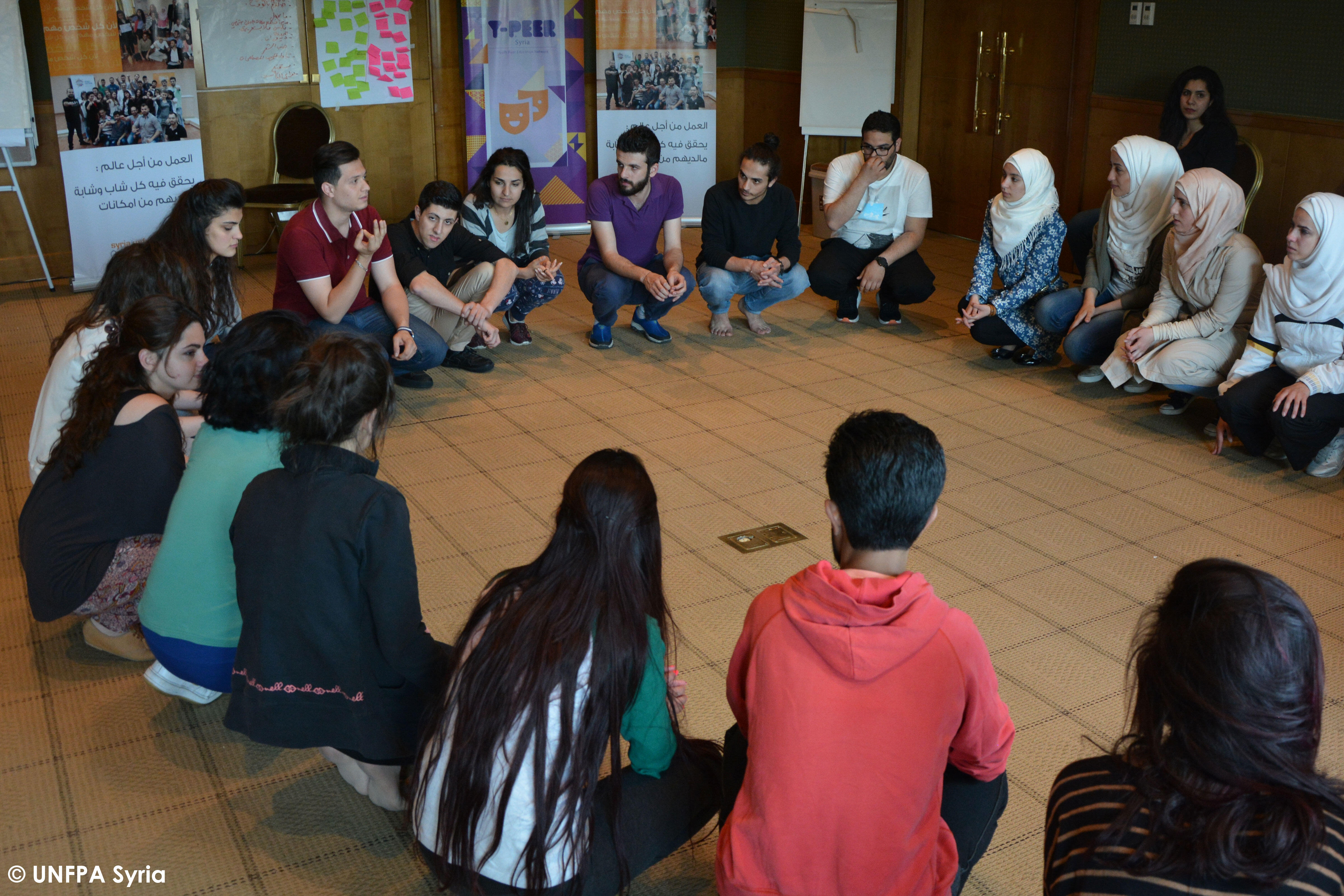 Engaging 24 young people on interactive theater techniques for young people organized by UNFPA.