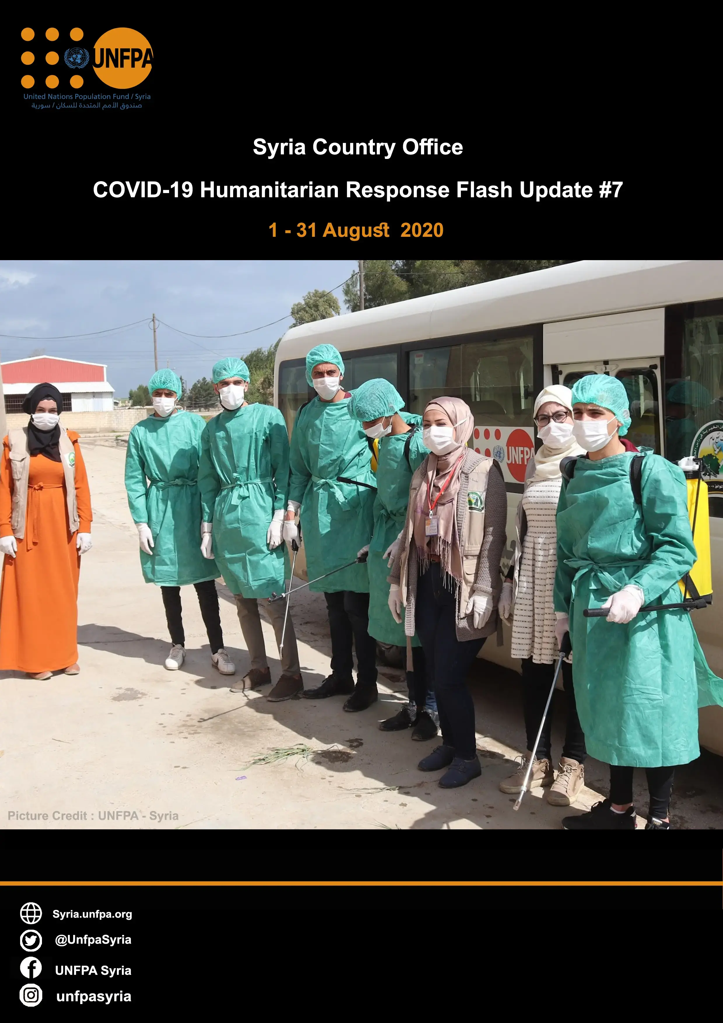 UNFPA Syria COVID-19 Humanitarian Response Flash Update #7 - 01- 31 August 2020